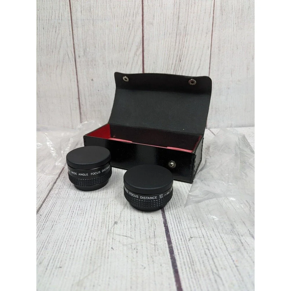 Set Of 2 Cherry Aux Wideangle Focus Distance 6FT 2M Japan W/caps Telephoto C35mf